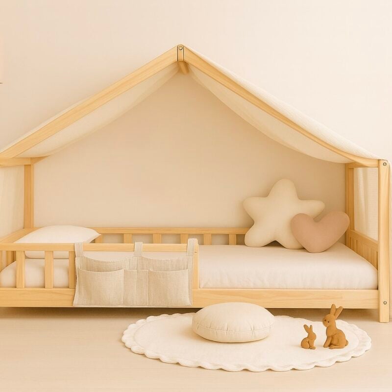 Toile de lit cabane – écru