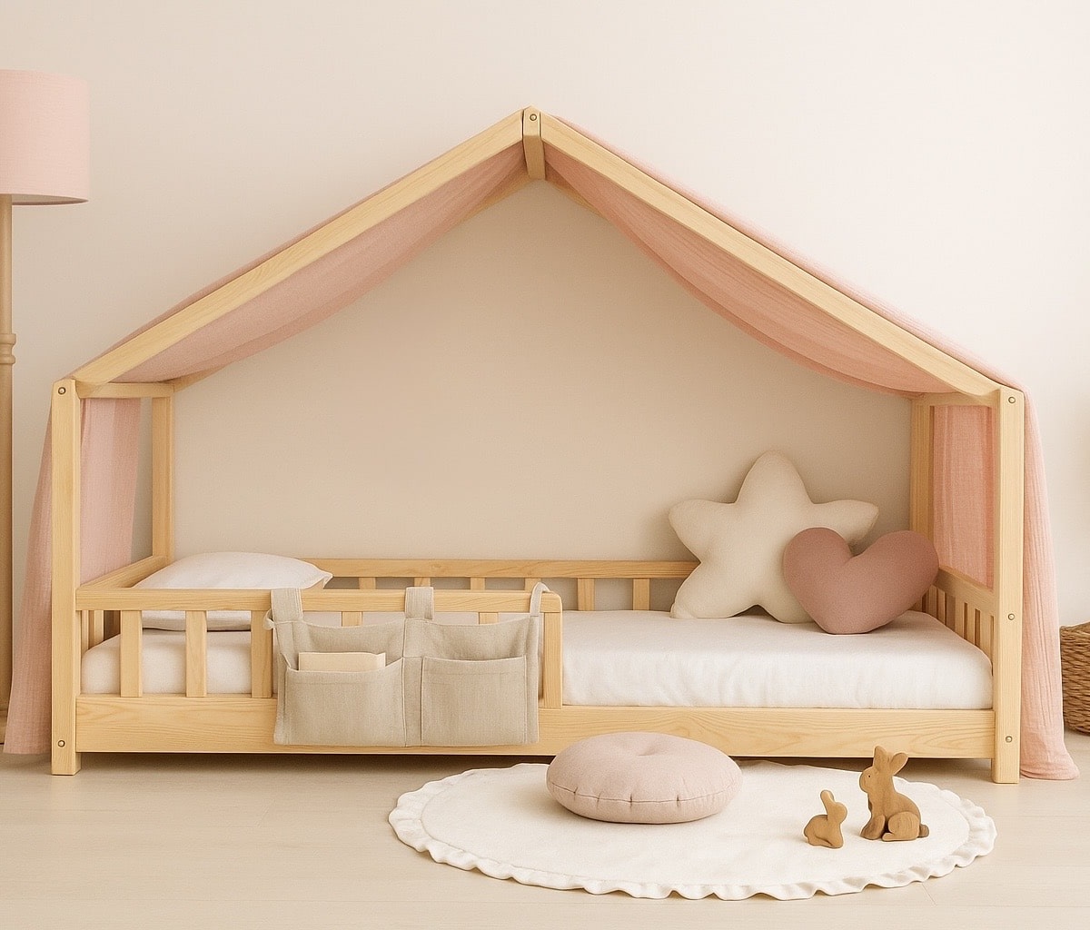 Toile de lit cabane – rose blush