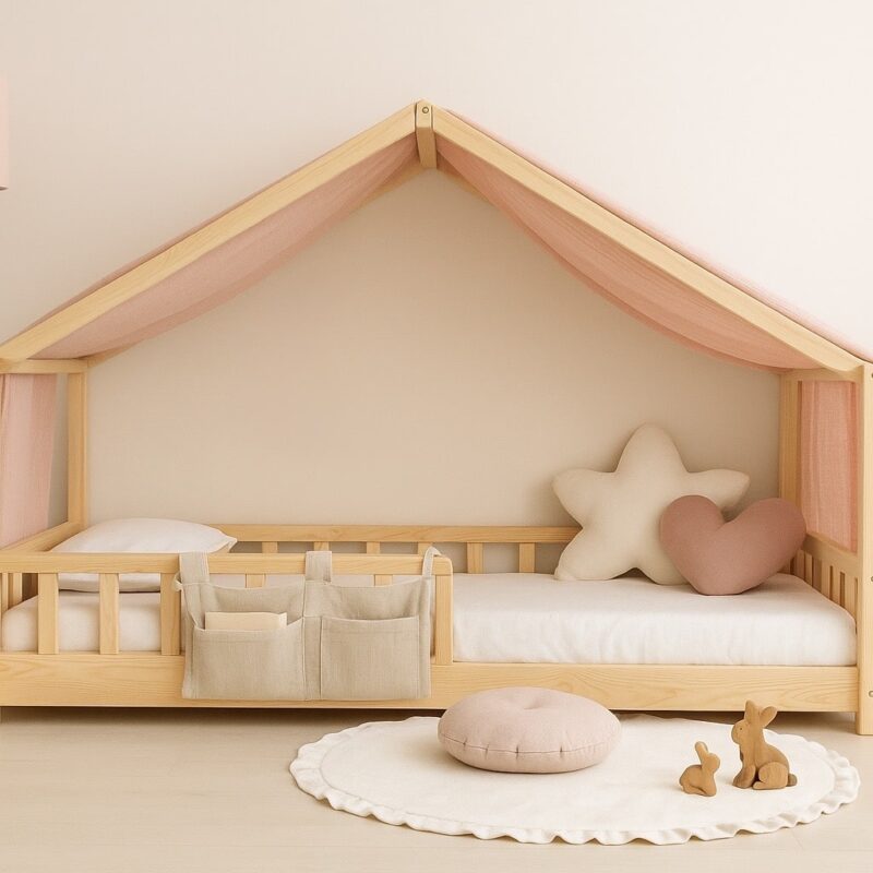 Toile de lit cabane – rose blush