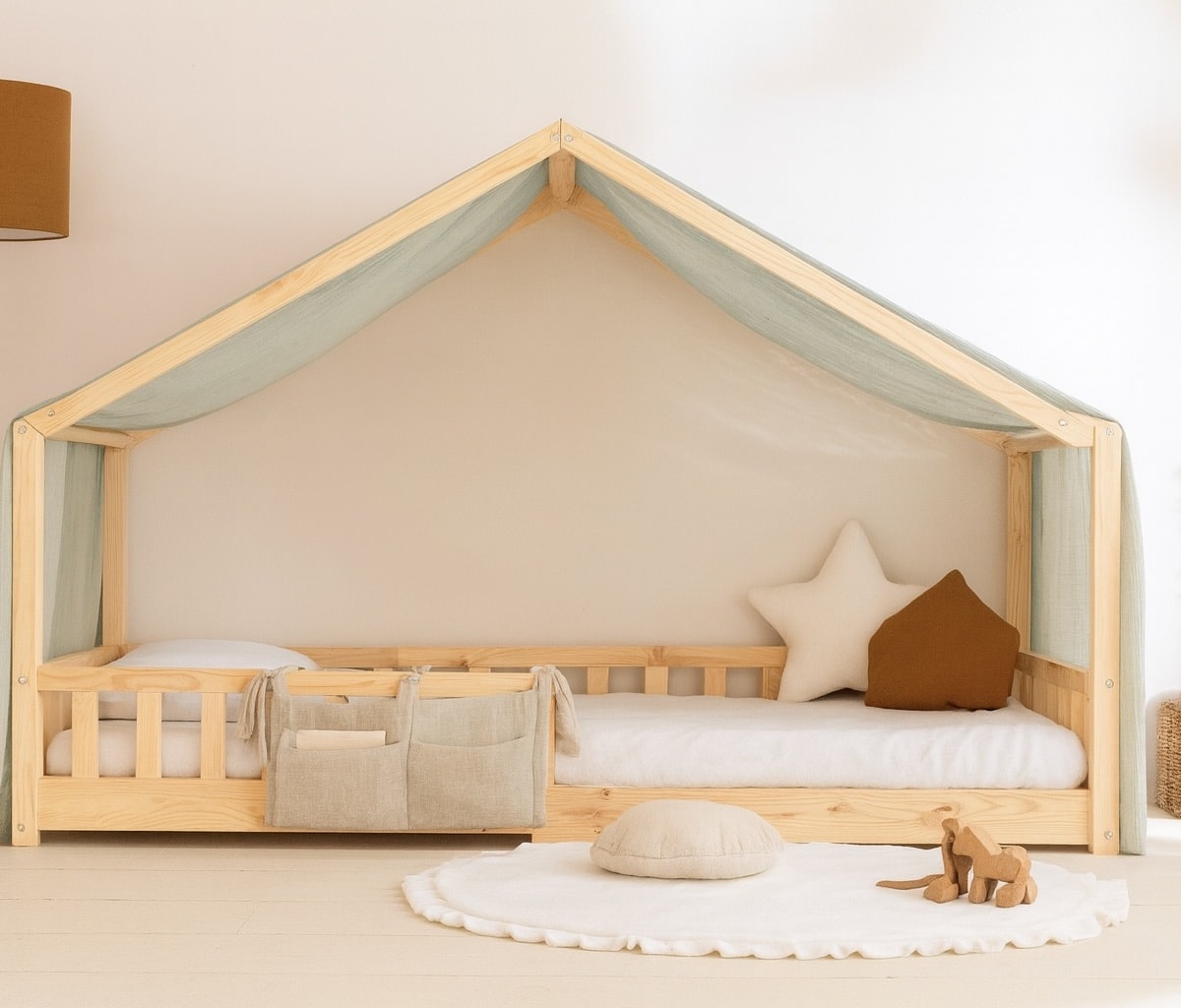 Toile de lit cabane – vert d&rsquo;eau