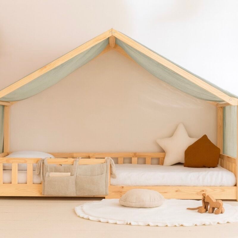 Toile de lit cabane – vert d&rsquo;eau