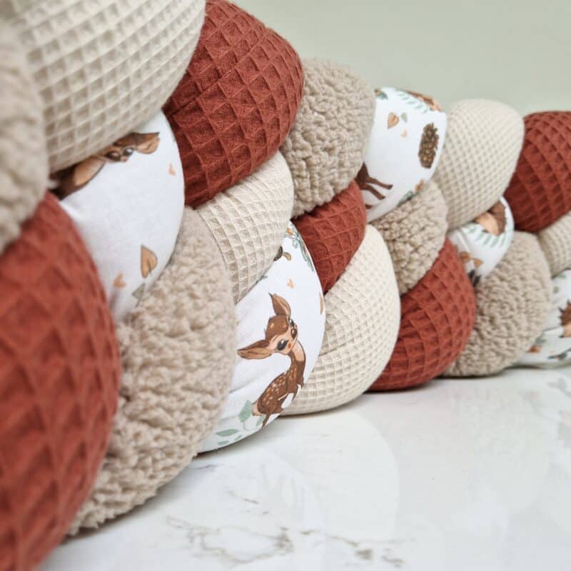 Tresse de lit 4 brins – Hérisson et paprika – Tresse de lit cabane