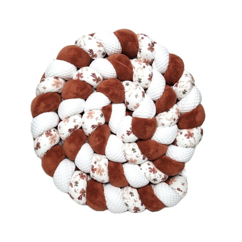 Tour de lit tressé – Terracotta, brebis et blanc – Tresse de lit