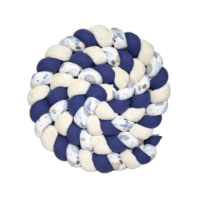 Tour de lit tressé – Indigo et ballons – Tresse de lit