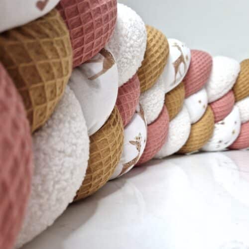 Tour de lit tressé marsala