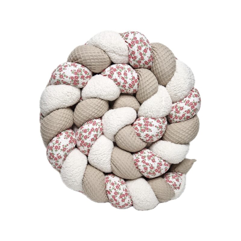 Tresse de lit – Galet & mille fleurs – Tour de lit tressé