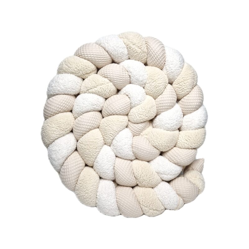 Tresse de lit – Beige texturée – Tour de lit tressé