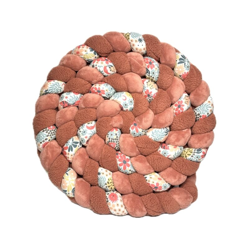 Tresse de lit – Sherpa terracotta et gato corail – Tresse bébé