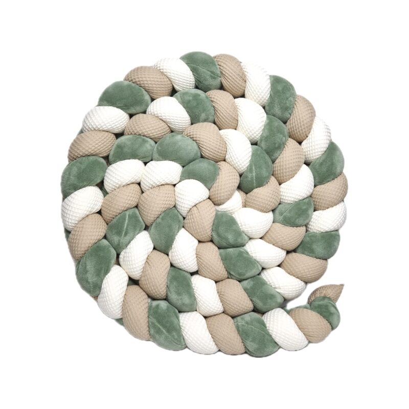 Tresse de lit – Romarin, écru et marron – Tour de lit tressé