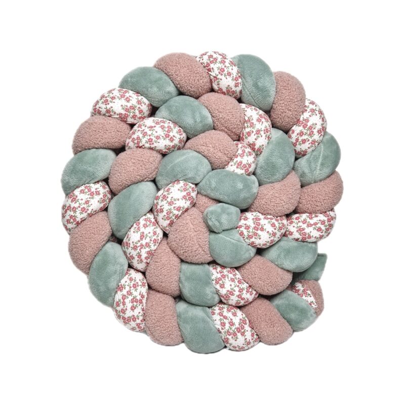 Tresse de lit – Teddy rose et mille fleurs – Tresse bébé