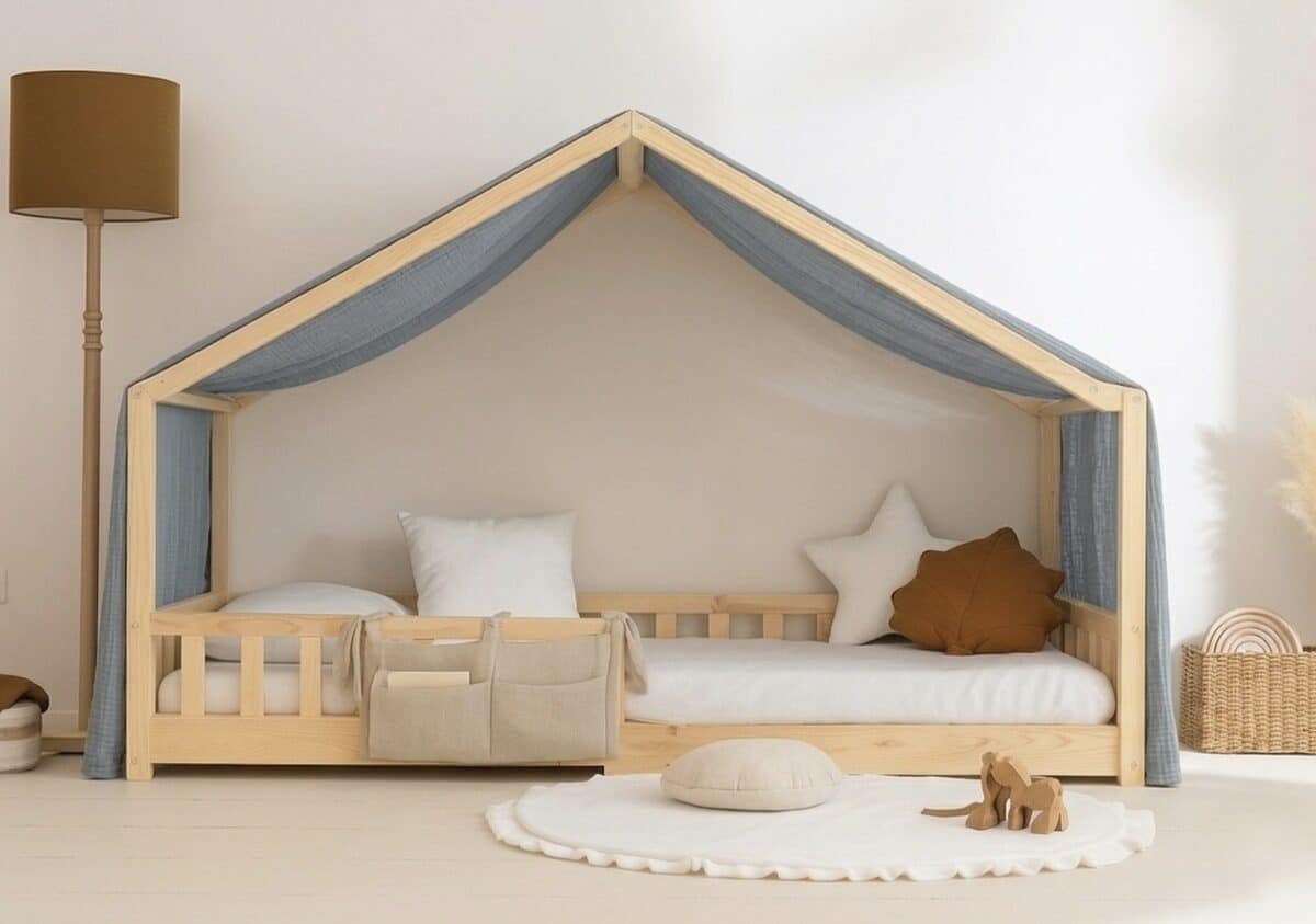 Toile de lit cabane – Bleu