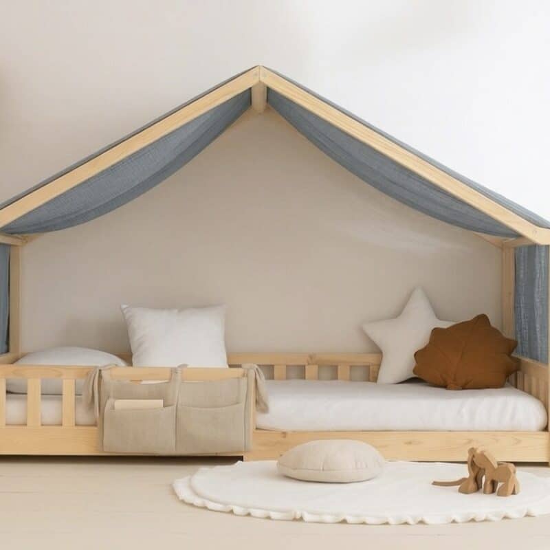 Toile de lit cabane – Bleu