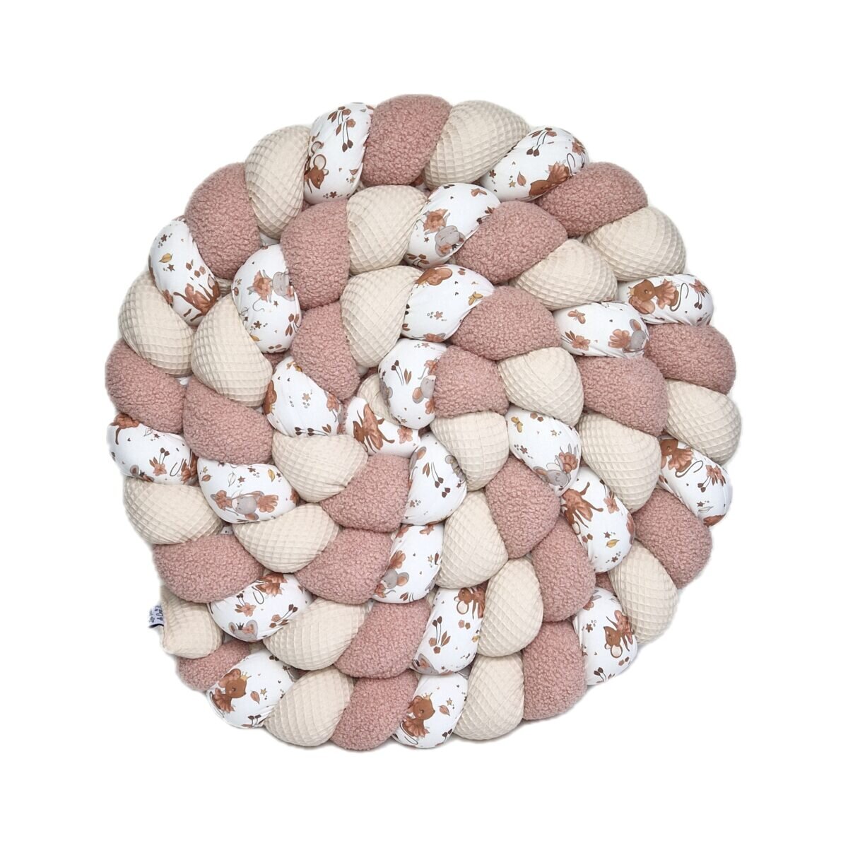 Tresse de lit – Ludivine et beige – Tour de lit tressé