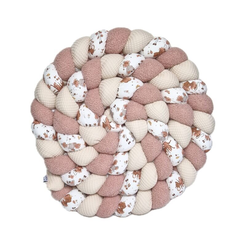 Tresse de lit – Ludivine et beige – Tour de lit tressé