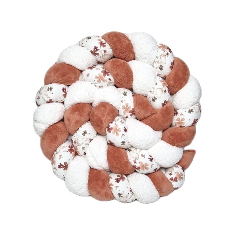 Tresse de lit premium – Brebis et sherpa blanc  – 3 Brins