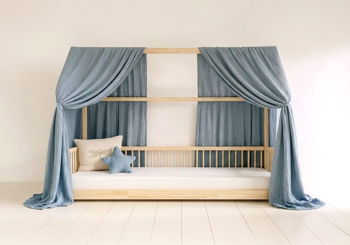 Ciel de lit cabane – Bleu