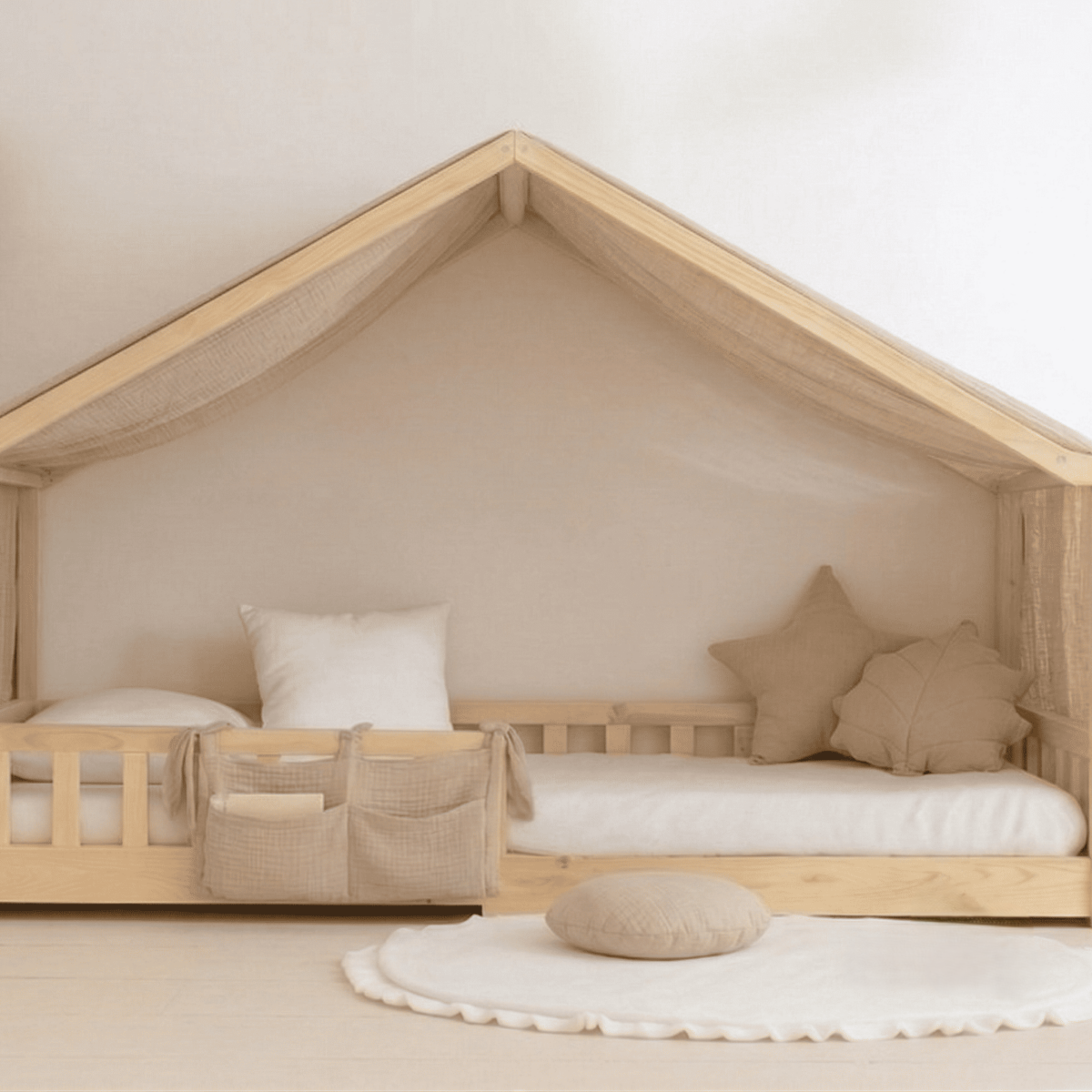 Toile de lit cabane – beige