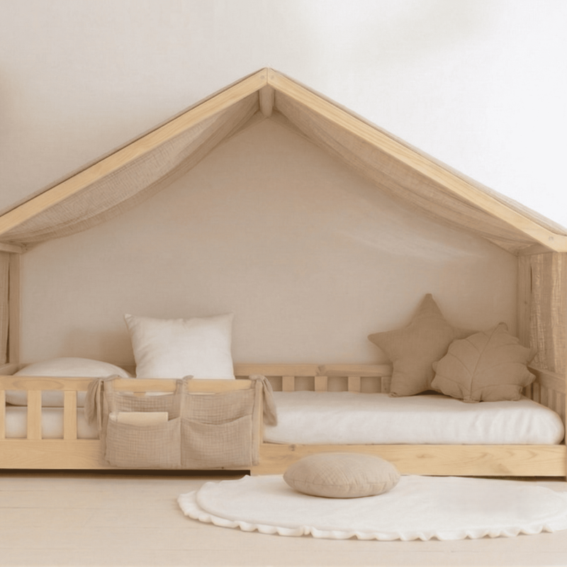 Toile de lit cabane – beige