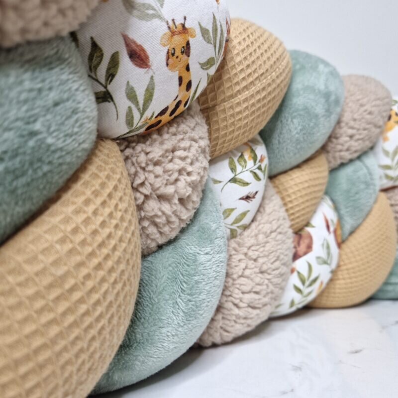 Tresse de lit 4 brins – Désert et vert de gris doudou – Tresse de lit cabane
