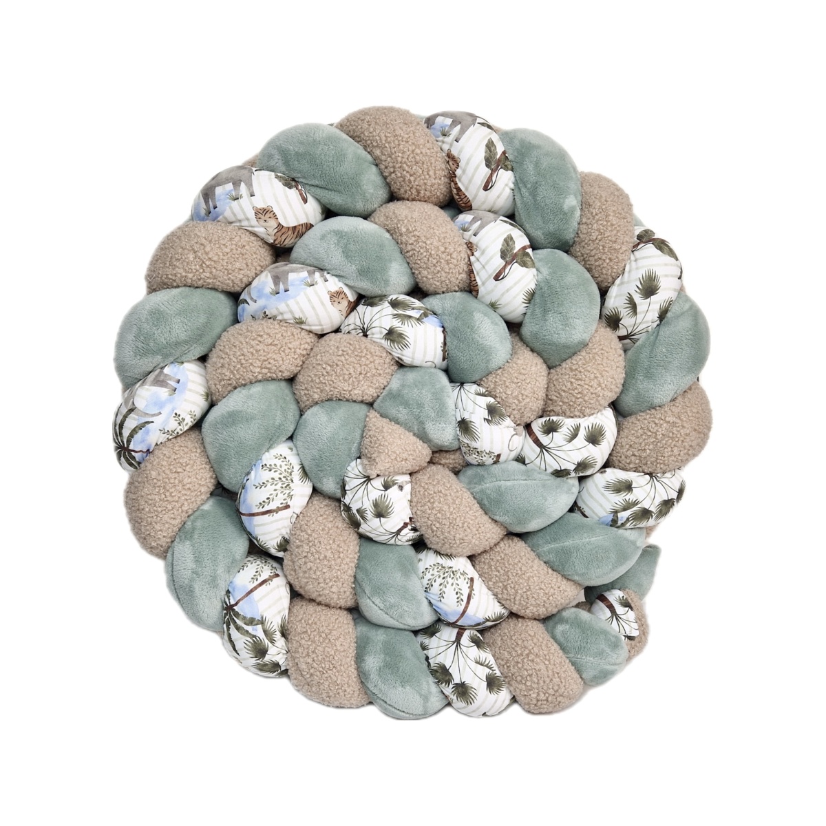Tresse de lit – Teddy, vert de gris et tropical – Tresse tour de lit