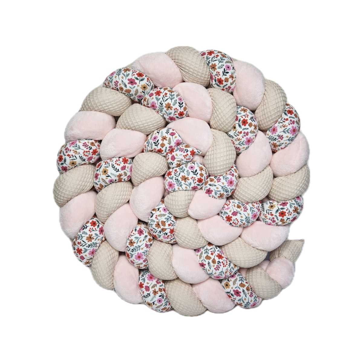 Tresse de lit – Beige et fleurs des champs – Tresse tour de lit