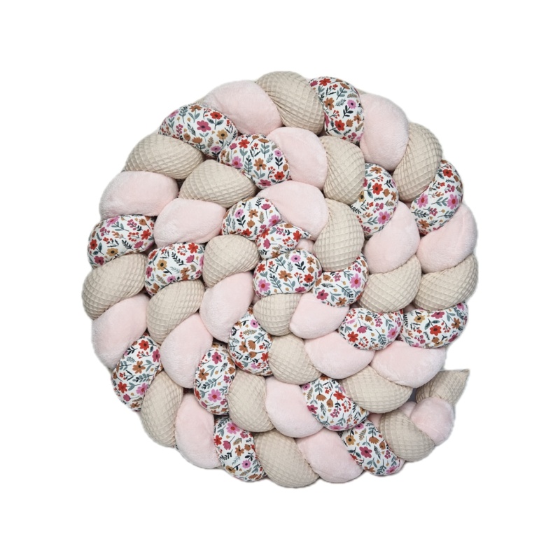 Tresse de lit – Beige et fleurs des champs – Tresse tour de lit