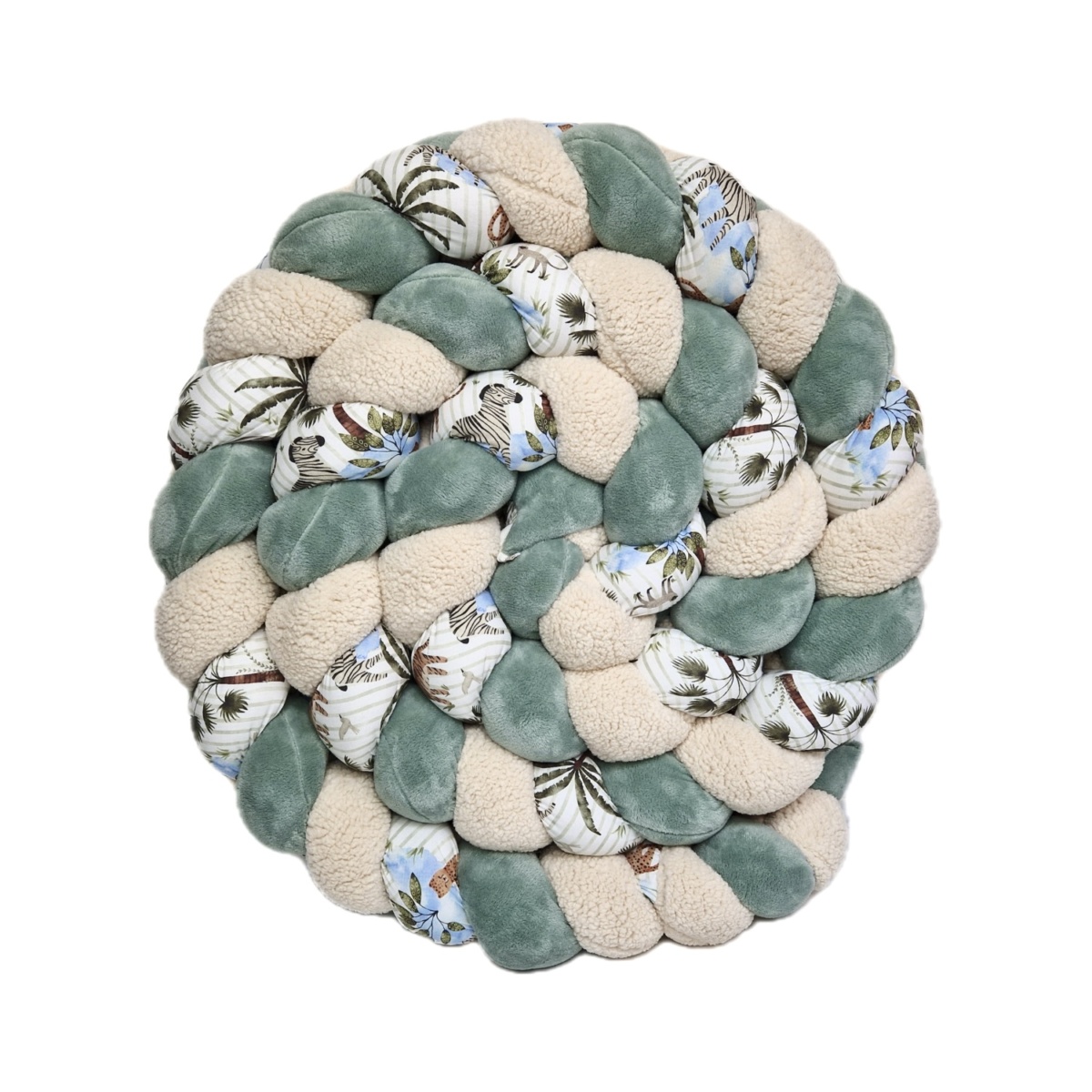 Tresse de lit – Sherpa, vert de gris et tropical – Tour de lit tressé