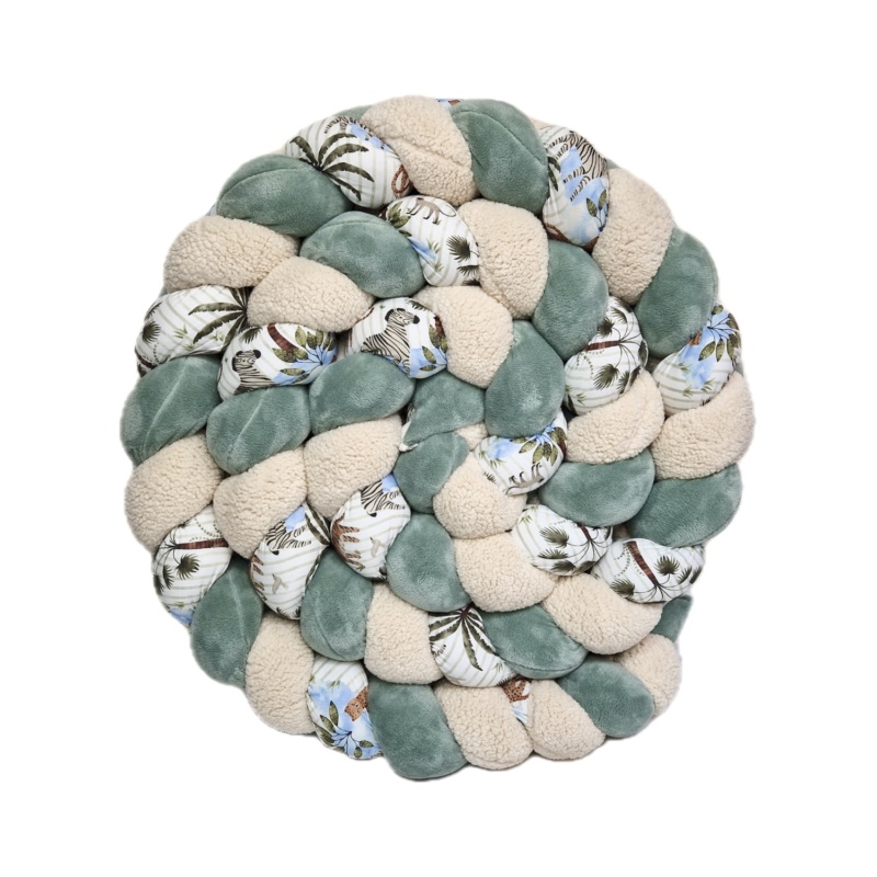Tresse de lit – Sherpa, vert de gris et tropical – Tour de lit tressé