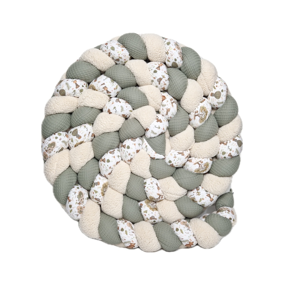 Tresse de lit premium – Sherpa écru, kaki et new jungle – 3 Brins
