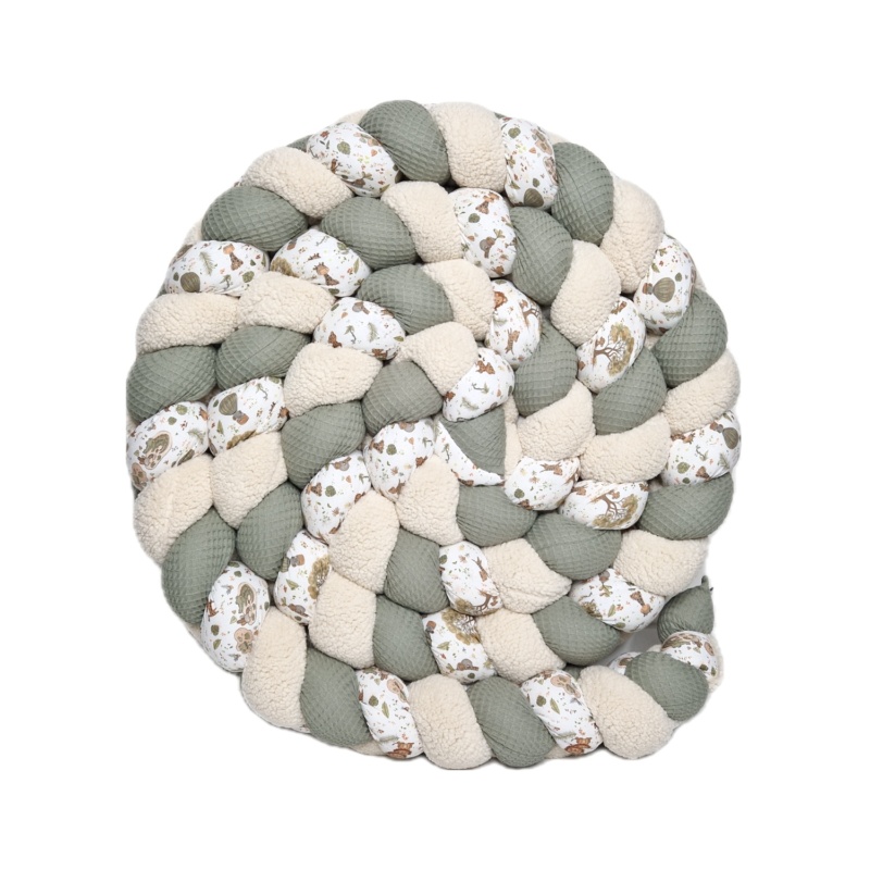 Tresse de lit premium – Sherpa écru, kaki et new jungle – 3 Brins