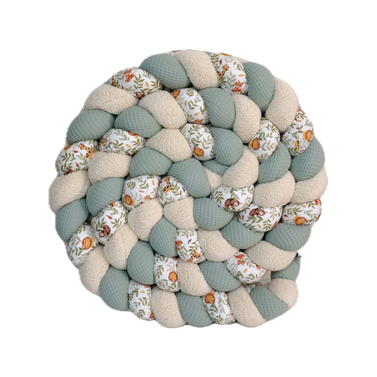 Tresse de lit cabane – Sauge, sherpa et safari  – Tresse 3 brins