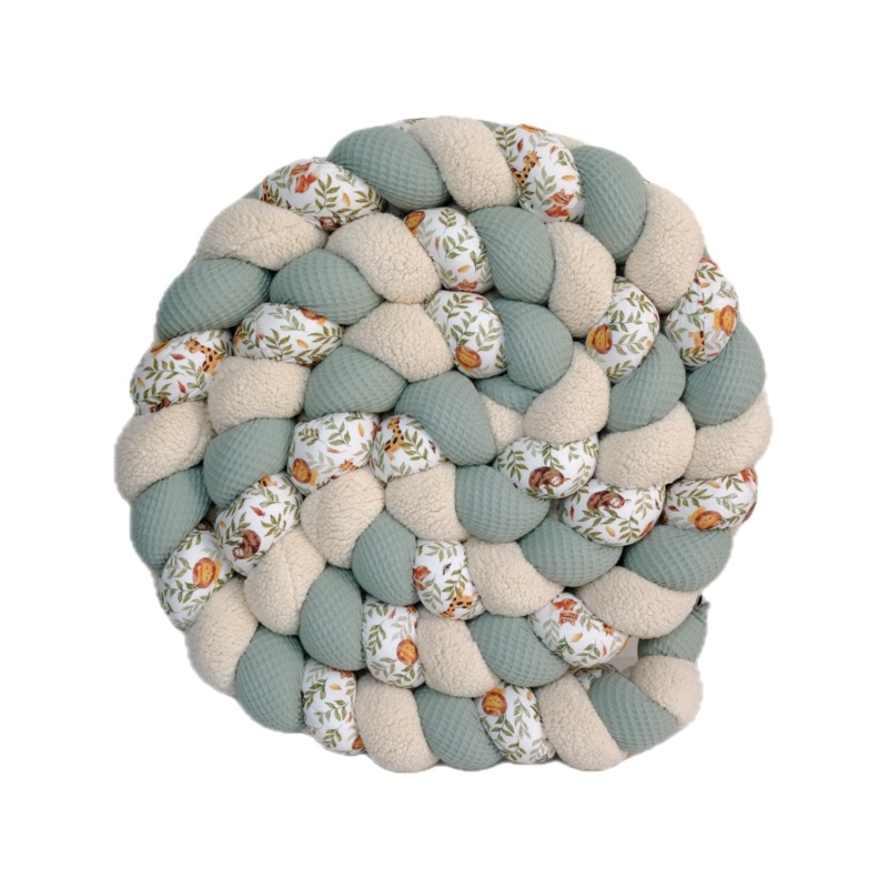 Tresse de lit cabane – Sauge, sherpa et safari  – Tresse 3 brins