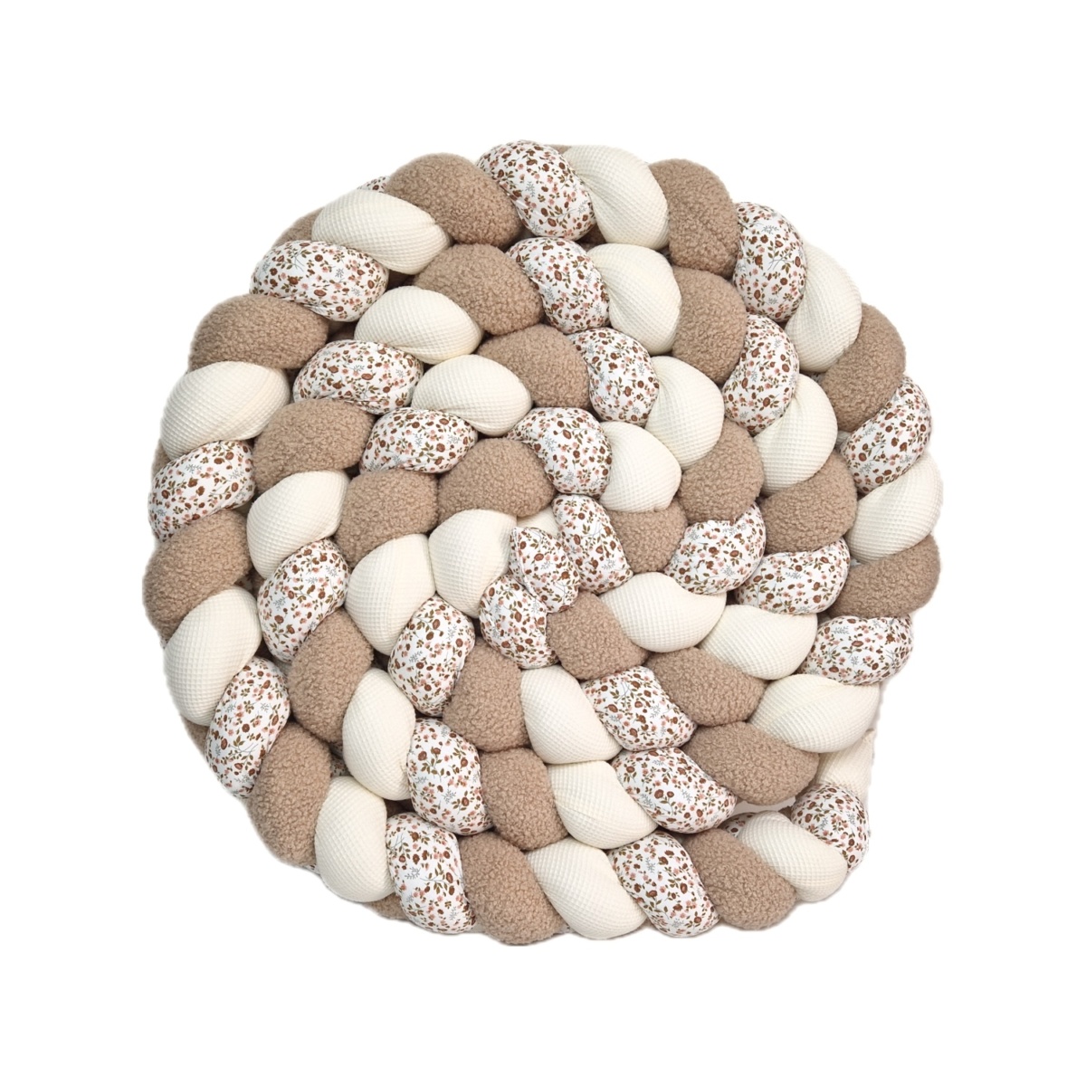 Tresse de lit 3 brins- Liberty et beige – Tour de lit tressé