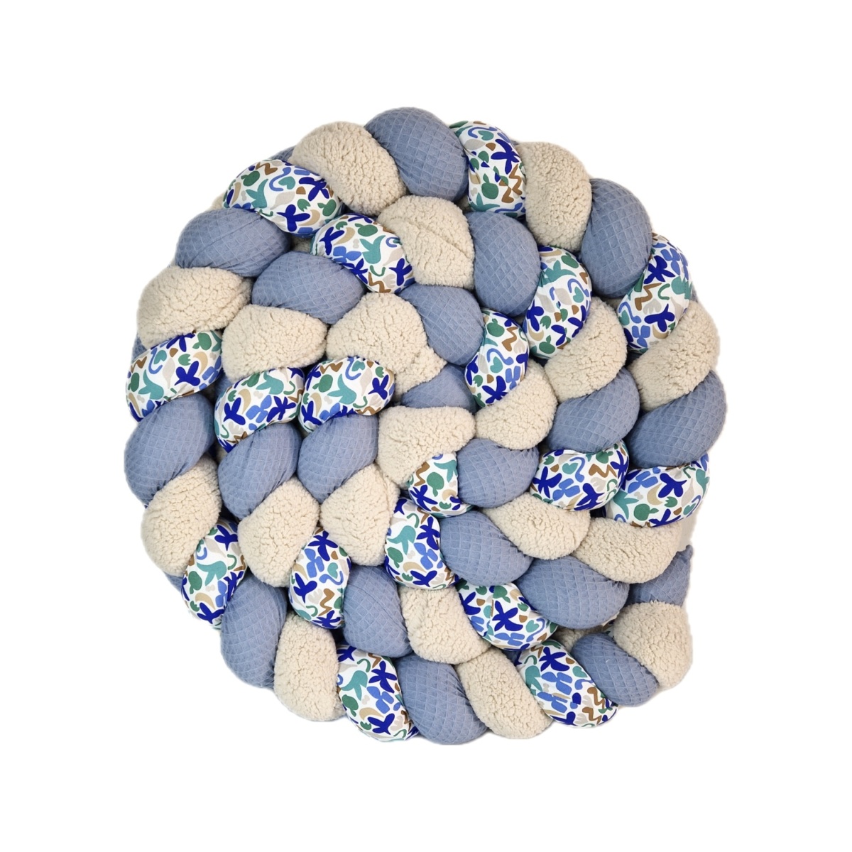 Tresse de lit – Bleu printemps – Tour de lit tressé