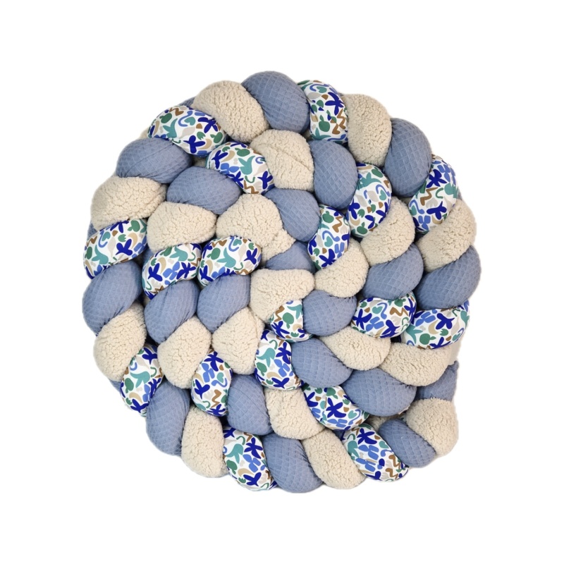 Tresse de lit – Bleu printemps – Tour de lit tressé