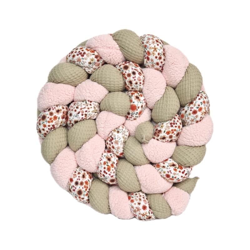 Tresse de lit – Olive et fleur d&rsquo;été – Tour de lit tressé
